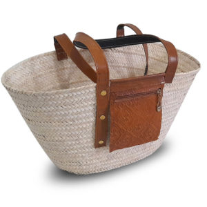 Couffin en paille avec sacoche CPS01